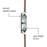 Sternglas Naos Automatik Watch Leather Strap | White Silver/Premium Brown