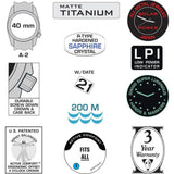 Bertucci A-2T Solar Classic Watch | Black Dial | Matte Finish | Solar Powered