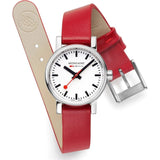 Mondaine Women's 'SBB' Swiss Quartz Stainless Steel and Leather Casual Watch