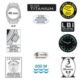 Bertucci A-2T Vintage Watch | Black Dial-124B Defender Khaki™ Nylon Band