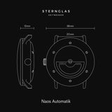 Sternglas Naos Automatik Watch Leather Strap | White Silver/Premium Brown