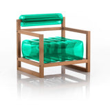Mojow Eko Yoko Armchair Wood Frame Mattress Crystal