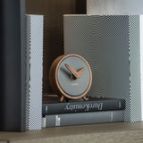 Nomon Atomo T Table Clock | Walnut/Graphite Finished Brass