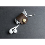 Kiko Leather Cable Holders | Brown 517