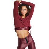 Koral Zina Crepe Cropped Long Sleeve Top | Ruby