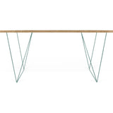 TemaHome Flow Desk | Pure White & Plywood / Sea Green Lacquered Steel 190040-FLOW