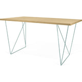 TemaHome Flow Desk | Oak / Sea Green Lacquered Steel 190040-FLOW