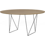 TemaHome Row 150 Round Trestle Dining Table | Walnut / Black Steel 9500.053535