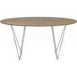 TemaHome Row 150 Round Trestle Dining Table | Walnut / Chrome 9500.053542