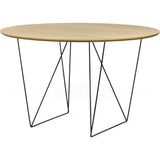 TemaHome Row 120 Round Trestle Dining Table | Oak / Black Steel 9500.053627