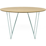 TemaHome Row 120 Round Trestle Dining Table | Oak / Sea Green Steel 9500.053641