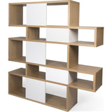 TemaHome London Composition Bookcase 2010-002 | Oak Frame, Pure White Backs 098020-LONDON2