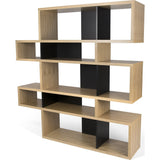 TemaHome London Composition Bookcase 2010-002 | Oak Frame, Pure Black Backs 098020-LONDON2