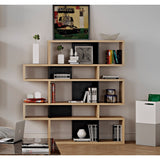 TemaHome London Composition Bookcase 2010-002 | Oak Frame, Pure Black Backs 098020-LONDON2