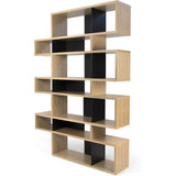 TemaHome London 003 Compostition Bookcase | Oak Frame, Pure Black Backs 9500.31973