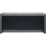 TemaHome Kobe 2 Doors & 3 Drawers Sideboard | Concrete Look / Pure Black 071012-KOBE