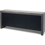 TemaHome Kobe 2 Doors & 3 Drawers Sideboard | Concrete Look / Pure Black 071012-KOBE