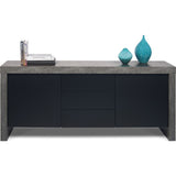 TemaHome Kobe 2 Doors & 3 Drawers Sideboard | Concrete Look / Pure Black 071012-KOBE