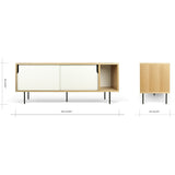 TemaHome Dann Sideboard | Oak Frame, Pure White Doors, Black Lacquered Steel Feet 163011-DANN
