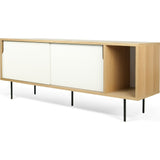 TemaHome Dann Sideboard | Oak Frame, Pure White Doors, Black Lacquered Steel Feet 163011-DANN