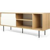 TemaHome Dann Sideboard | Oak Frame, Pure White Doors, Black Lacquered Steel Feet 163011-DANN