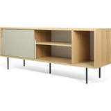 TemaHome Dann Sideboard | Oak Frame, Pure White/Matte Grey Doors, Black Lacquered Steel Feet 163011-DANN