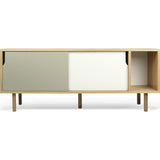 TemaHome Dann Sideboard | Oak Frame, Pure White/Matte Grey Doors, Oak Feet 163011-DANN