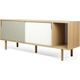 TemaHome Dann Sideboard | Oak Frame, Pure White/Matte Grey Doors, Oak Feet 163011-DANN