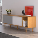 TemaHome Dann Sideboard | Oak Frame, Pure White/Matte Grey Doors, Oak Feet 163011-DANN