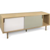 TemaHome Dann Sideboard | Oak Frame, Pure White/Matte Grey Doors, Oak Feet 163011-DANN