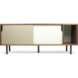 TemaHome Dann Sideboard | Walnut Frame, Pure White/Matte Grey Doors, Walnut Feet 163011-DANN