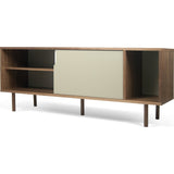 TemaHome Dann Sideboard | Walnut Frame, Pure White/Matte Grey Doors, Walnut Feet 163011-DANN