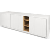 Temahome Niche Sideboard w/ Notched Doors & White Base | Pure White/Oak