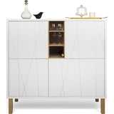 Temahome Niche Cupboard w/ Notched Doors & Oak Legs | Pure White/Oak