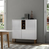 Temahome Niche Cupboard w/ Notched Doors & Oak Legs | Pure White/Oak