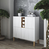Temahome Niche Cupboard w/ Notched Doors & Oak Legs | Pure White/Oak