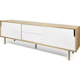 TemaHome Dann Sideboard 201 w/ Wood Legs | Oak / Pure White 163082-DANN195