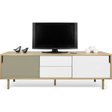 TemaHome Dann Sideboard 201 w/ Wood Legs | Oak / Pure White & Matte Grey 163082-DANN195