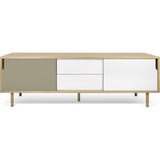 TemaHome Dann Sideboard 201 w/ Wood Legs | Oak / Pure White & Matte Grey 163082-DANN195