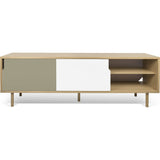 TemaHome Dann Sideboard 201 w/ Wood Legs | Oak / Pure White & Matte Grey 163082-DANN195