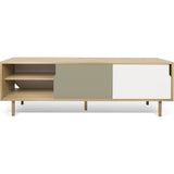 TemaHome Dann Sideboard 201 w/ Wood Legs | Oak / Pure White & Matte Grey 163082-DANN195
