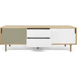 TemaHome Dann Sideboard 201 w/ Wood Legs | Oak / Pure White & Matte Grey 163082-DANN195