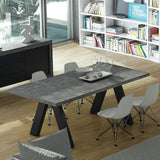TemaHome Apex Extending Dining Table | Concrete Look / Pure Black 147040-APEX