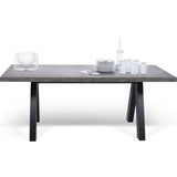 TemaHome Apex Extending Dining Table | Concrete Look / Pure Black 147040-APEX