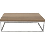 TemaHome Prairie 47X30 Coffee Table | Walnut Top / Chrome Legs 059042-PRAIRIE47