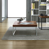 TemaHome Prairie 47X30 Coffee Table | Walnut Top / Chrome Legs 059042-PRAIRIE47