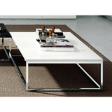 TemaHome Prairie 47X30 Marble Coffee Table | White Marble Top/Chrome Legs 059042-PRAIRIE47MAR