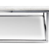 TemaHome Prairie 47X30 Marble Coffee Table | White Marble Top/Chrome Legs 059042-PRAIRIE47MAR
