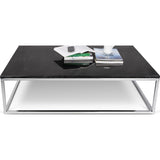 TemaHome Prairie 47X30 Marble Coffee Table | Black Marble Top / Chrome Legs 059042-PRAIRIE47MAR