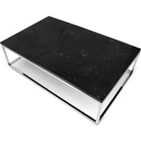 TemaHome Prairie 47X30 Marble Coffee Table | Black Marble Top / Chrome Legs 059042-PRAIRIE47MAR